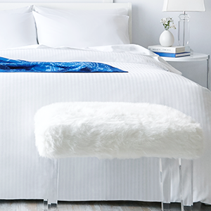 White stripped duvet cover set